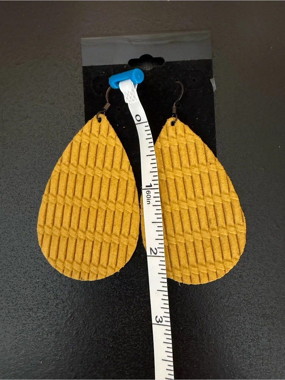 Mustard Yellow Teardrop Woven Earrings